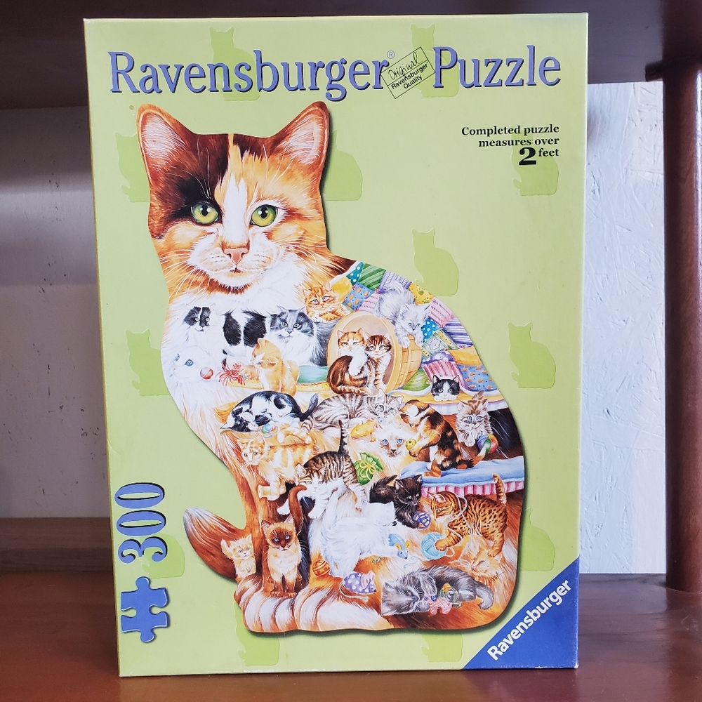 Ravensburger 300-piece Shape Puzzle | Janet Skiles - Calico Cat (Incomplete)